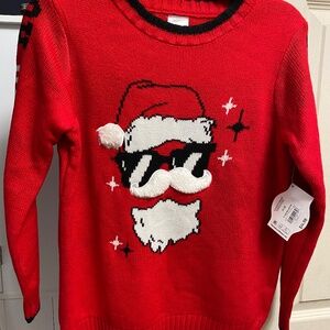 Holiday Time Kids Unisex Christmas Santa Ho Ho Ho Long Sleeve Red Sweater NWT
